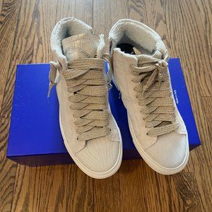 White P448 zebra high top sneaker size EU37